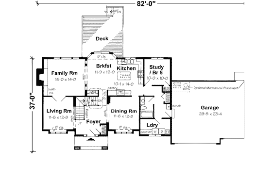 Floor Plan - Main Floor for Traditional House Plan #312-466 - 5 bed, 3 bath