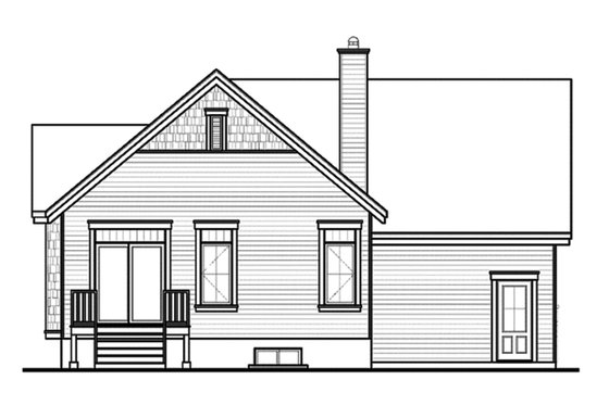Exterior - Rear Elevation for Ranch House Plan #23-2434 - 2 bed, 1 bath
