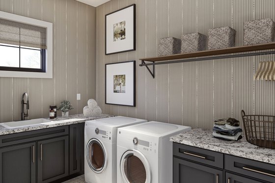 Interior - Laundry for Adobe / Southwestern House Plan #455-572 - 3 bed, 2 bath