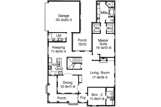 Floor Plan - Main Floor for Southern House Plan #15-288 - 4 bed, 4 bath