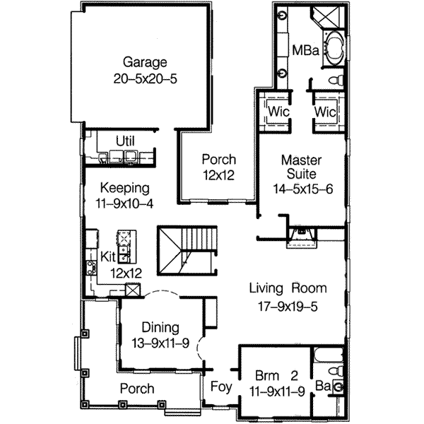 Architectural House Design - Southern Floor Plan - Main Floor Plan #15-288