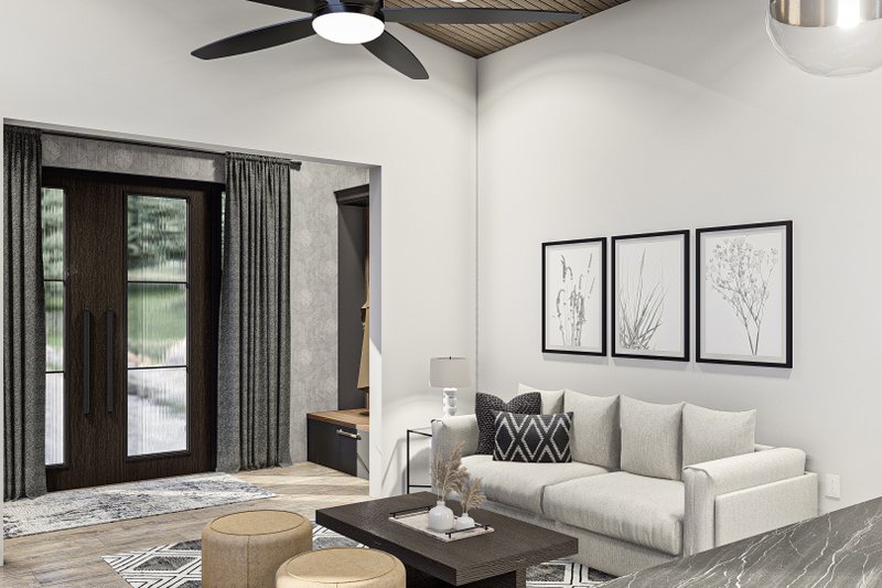 House Blueprint - Interior - Family Room 1 for Modern House Plan #455-540 - 1 bed, 1 bath
