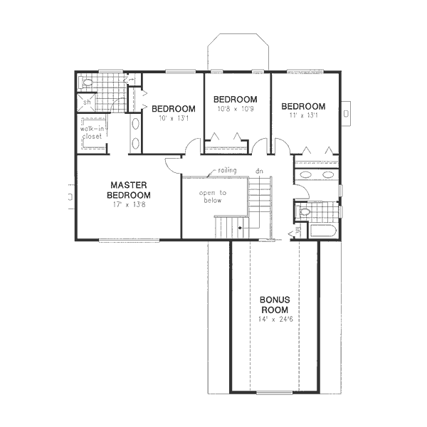 House Design - European Floor Plan - Upper Floor Plan #18-8962