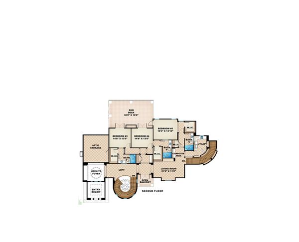European Floor Plan - Upper Floor Plan #27-564