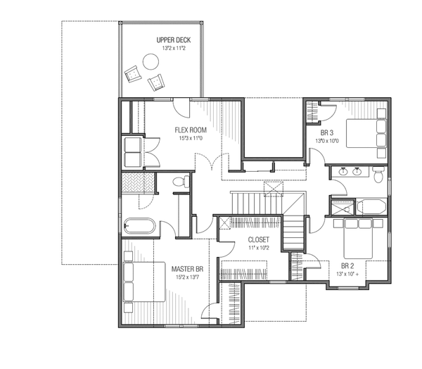 House Blueprint - Farmhouse Floor Plan - Upper Floor Plan #1079-5