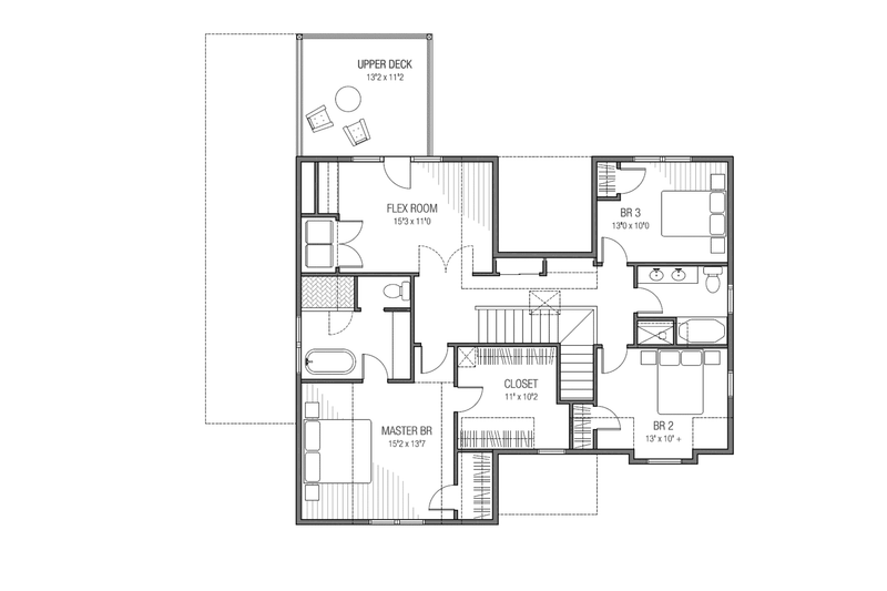 House Plan Design - Floor Plan - Upper Floor for Farmhouse House Plan #1079-5 - 4 bed, 2.5 bath