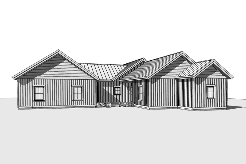 Home Plan - Exterior - Rear Elevation 1 for Ranch House Plan #1099-19 - 3 bed, 2.5 bath
