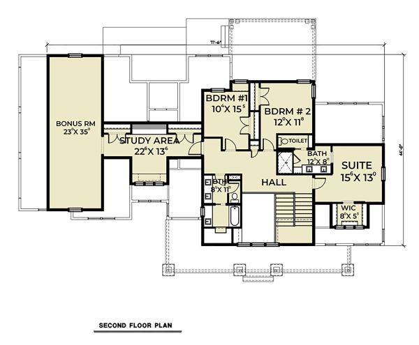 Farmhouse Floor Plan - Upper Floor Plan #1070-36