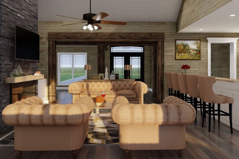 House Design - Interior - Family Room 2 for European House Plan #17-2574 - 3 bed, 2.5 bath