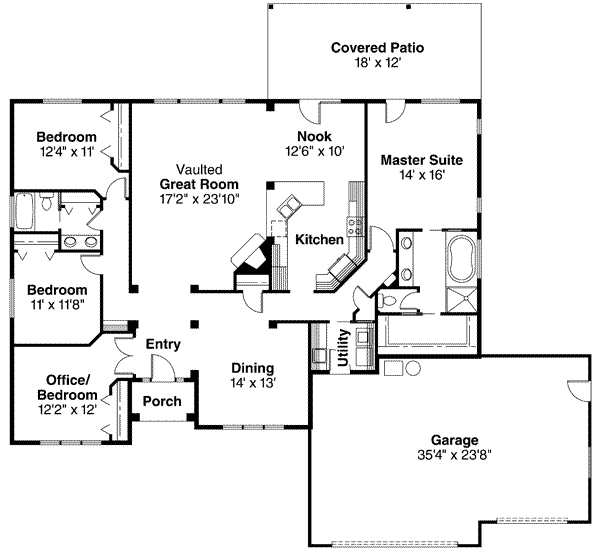 Dream House Plan - Traditional Floor Plan - Main Floor Plan #124-467