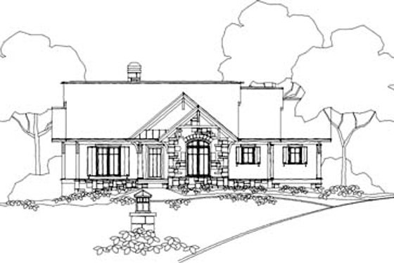 Exterior - Front Elevation for Traditional House Plan #71-126 - 2 bed, 2 bath
