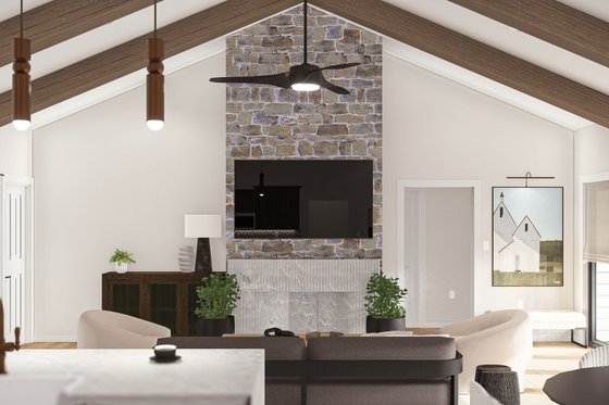 Interior - Family Room for Traditional House Plan #455-436 - 3 bed, 2 bath