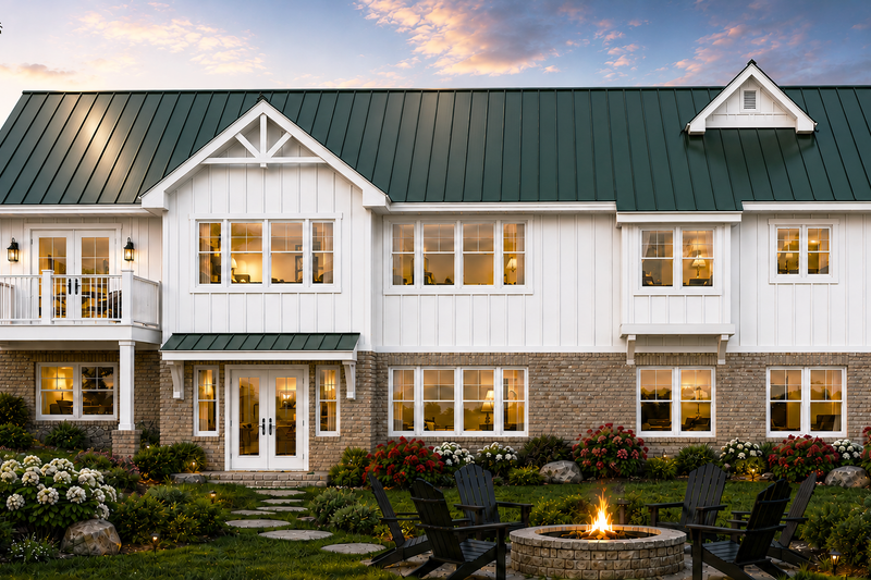 House Blueprint - Exterior - Rear Elevation 1 for Farmhouse House Plan #928-440 - 2 bed, 2.5 bath