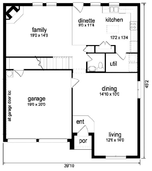 Home Plan - Traditional Floor Plan - Main Floor Plan #84-383