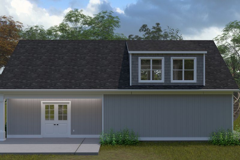 House Design - Exterior - Rear Elevation 1 for Traditional House Plan #1060-357, 0.5 bath