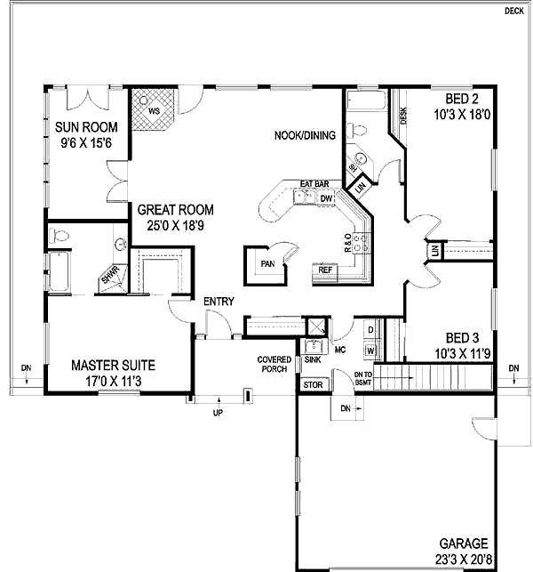 Home Plan - Traditional Floor Plan - Main Floor Plan #60-651