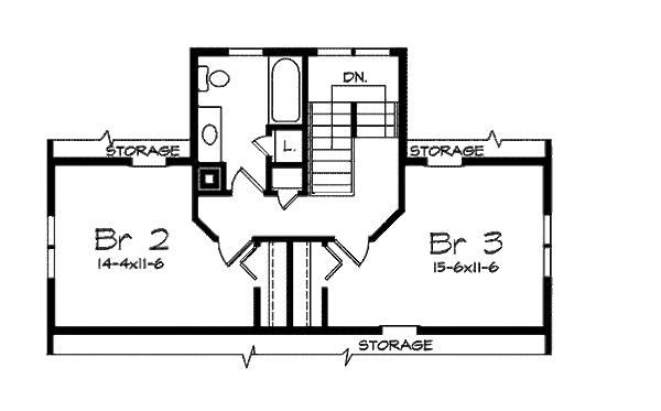 Cottage Floor Plan - Upper Floor Plan #57-254