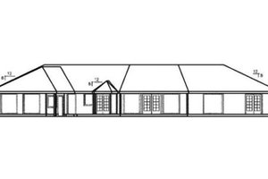 Exterior - Rear Elevation for Ranch House Plan #60-620 - 2 bed, 2 bath