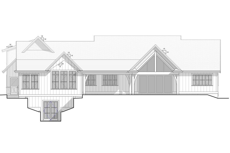 Home Plan - Exterior - Rear Elevation for Ranch House Plan #1086-3 - 3 bed, 3.5 bath