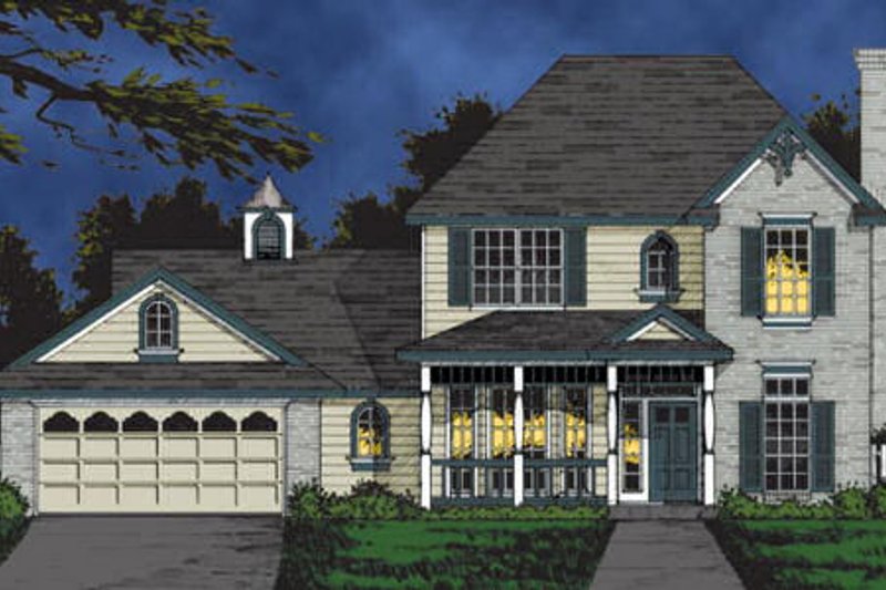 Architectural House Design - Traditional Exterior - Front Elevation Plan #40-107