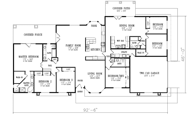 Adobe / Southwestern Floor Plan - Main Floor Plan #1-782