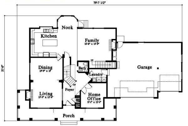 Traditional Floor Plan - Main Floor Plan #78-220