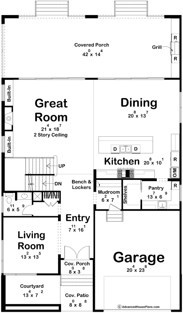Home Plan - Floor Plan - Main Floor for Modern House Plan #455-821 - 4 bed, 4 bath