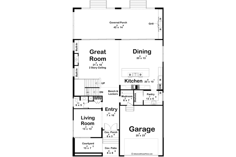 Home Plan - Floor Plan - Main Floor for Modern House Plan #455-821 - 4 bed, 4 bath