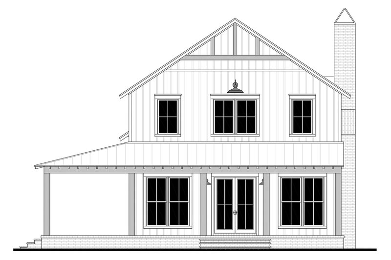 House Blueprint - Exterior - Front Elevation 8 for Barndominium House Plan #430-453 - 5 bed, 3 bath