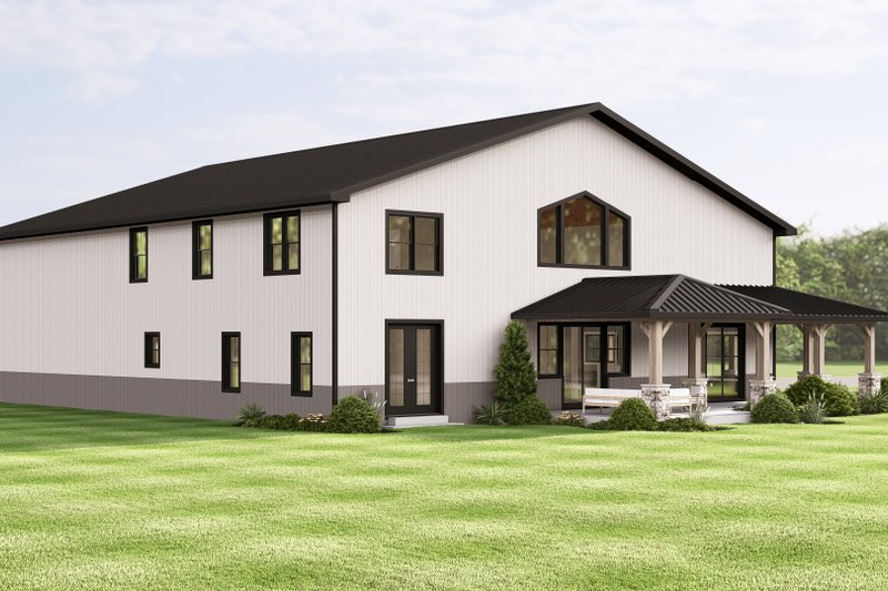 House Blueprint - Exterior - Rear Elevation for Barndominium House Plan #1064-422 - 3 bed, 3 bath