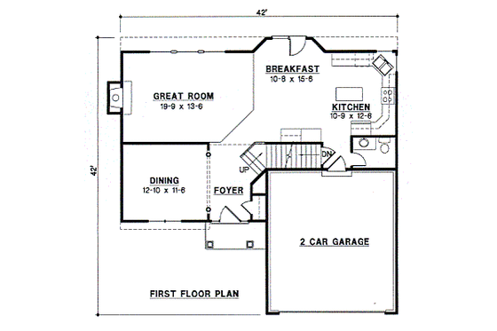 Floor Plan - Main Floor for Traditional House Plan #67-489 - 4 bed, 2.5 bath