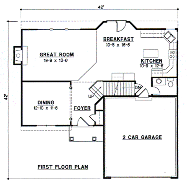 Traditional Floor Plan - Main Floor Plan #67-489