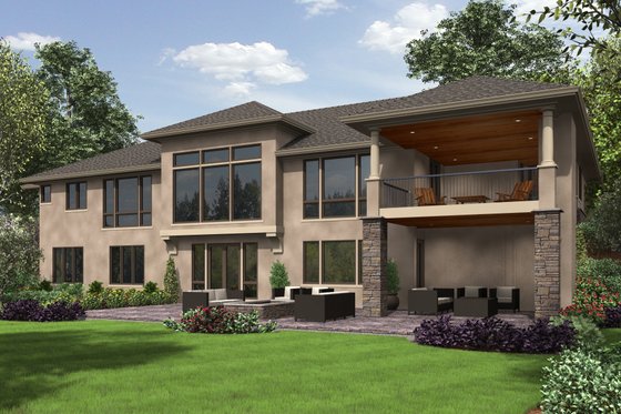 Exterior - Rear Elevation for European House Plan #48-672 - 3 bed, 2.5 bath