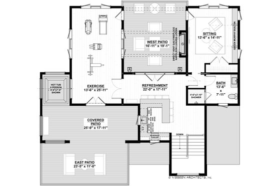 Floor Plan - Upper Floor for Contemporary House Plan #928-352 - 4 bed, 4.5 bath