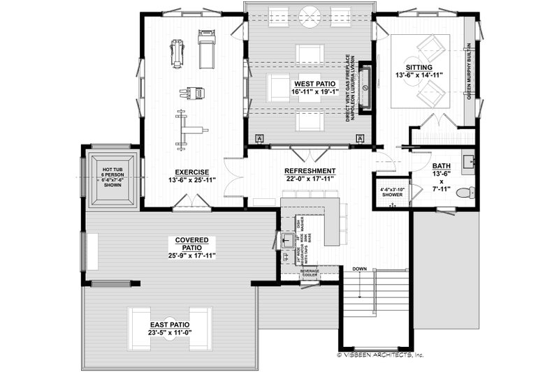 House Plan Design - Floor Plan - Upper Floor for Contemporary House Plan #928-352 - 4 bed, 4.5 bath