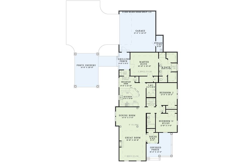 Home Plan - Floor Plan - Main Floor for Colonial House Plan #17-2869 - 3 bed, 2 bath