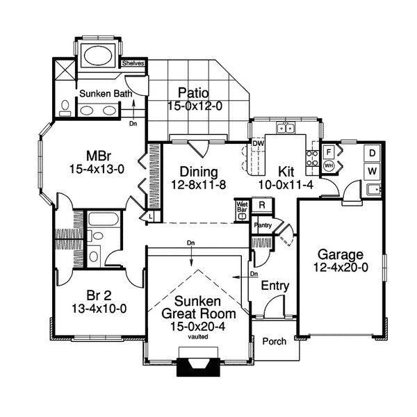 Ranch Floor Plan - Main Floor Plan #57-726