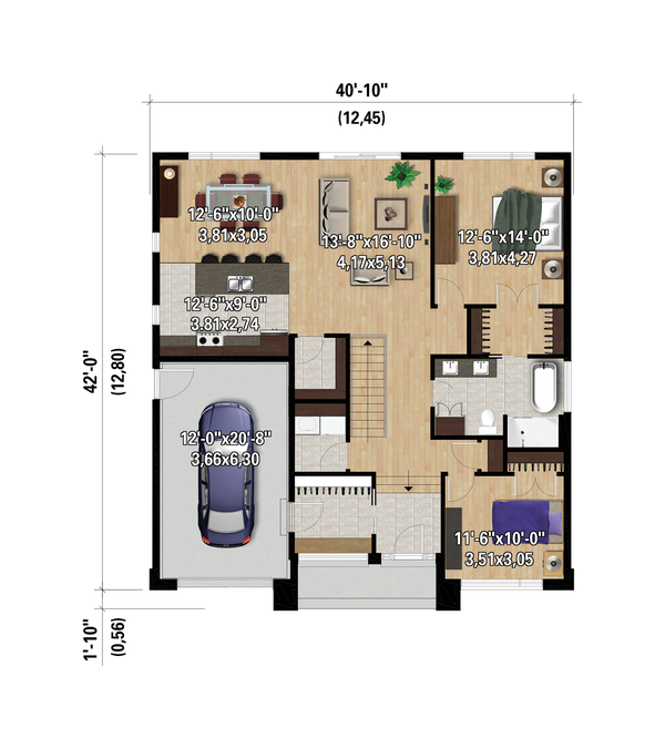 House Blueprint - Contemporary Floor Plan - Main Floor Plan #25-4882