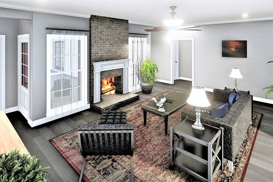 Interior - Family Room 1 for Southern House Plan #44-237 - 3 bed, 2.5 bath