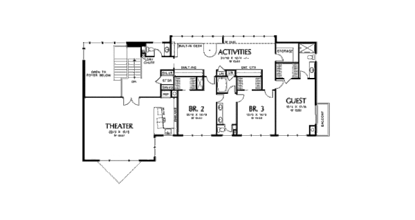 Modern Floor Plan - Upper Floor Plan #48-256