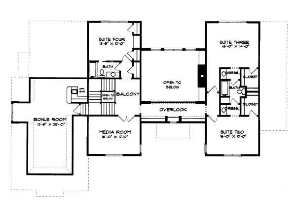 Home Plan - European Floor Plan - Upper Floor Plan #413-831