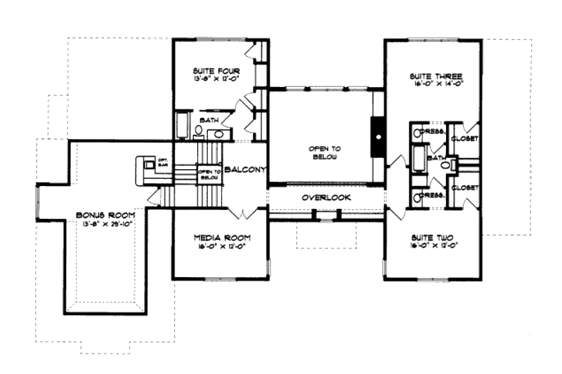 Home Plan - Floor Plan - Upper Floor for European House Plan #413-831 - 5 bed, 4 bath