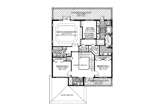 Floor Plan - Upper Floor for Mediterranean House Plan #420-229 - 4 bed, 3.5 bath