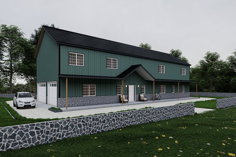 Dream House Plan - Exterior - Other Elevation 3 for Barndominium House Plan #1107-19 - 6 bed, 4 bath
