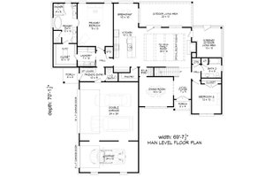 Floor Plan - Main Floor for Farmhouse House Plan #932-1101 - 4 bed, 3.5 bath