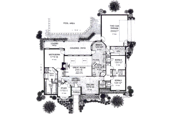 Floor Plan - Main Floor for European House Plan #310-861 - 3 bed, 2.5 bath