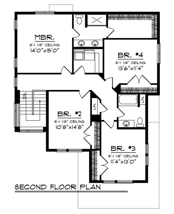 Architectural House Design - Modern Floor Plan - Upper Floor Plan #70-1465