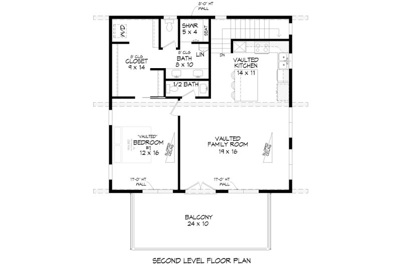 Architectural House Design - Floor Plan - Upper Floor for Modern House Plan #932-700 - 2 bed, 2.5 bath