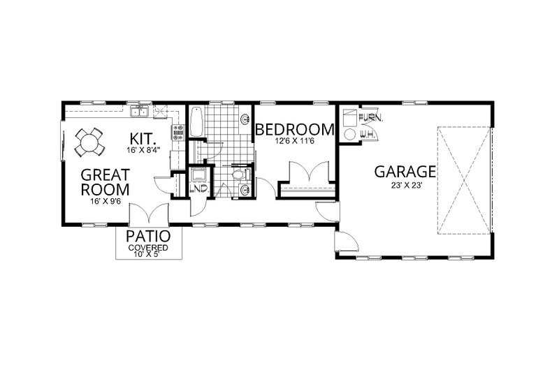 House Blueprint - Floor Plan - Main Floor for Modern House Plan #112-297 - 1 bed, 1 bath