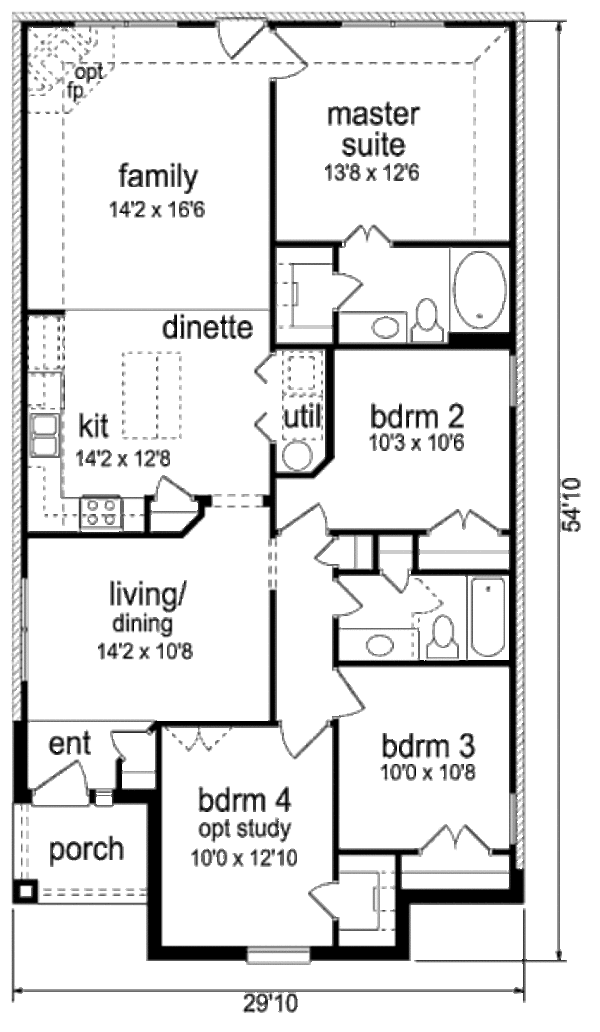 Dream House Plan - Cottage Floor Plan - Main Floor Plan #84-453